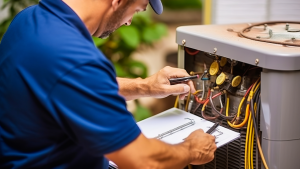 a technician providing HVAC Services
